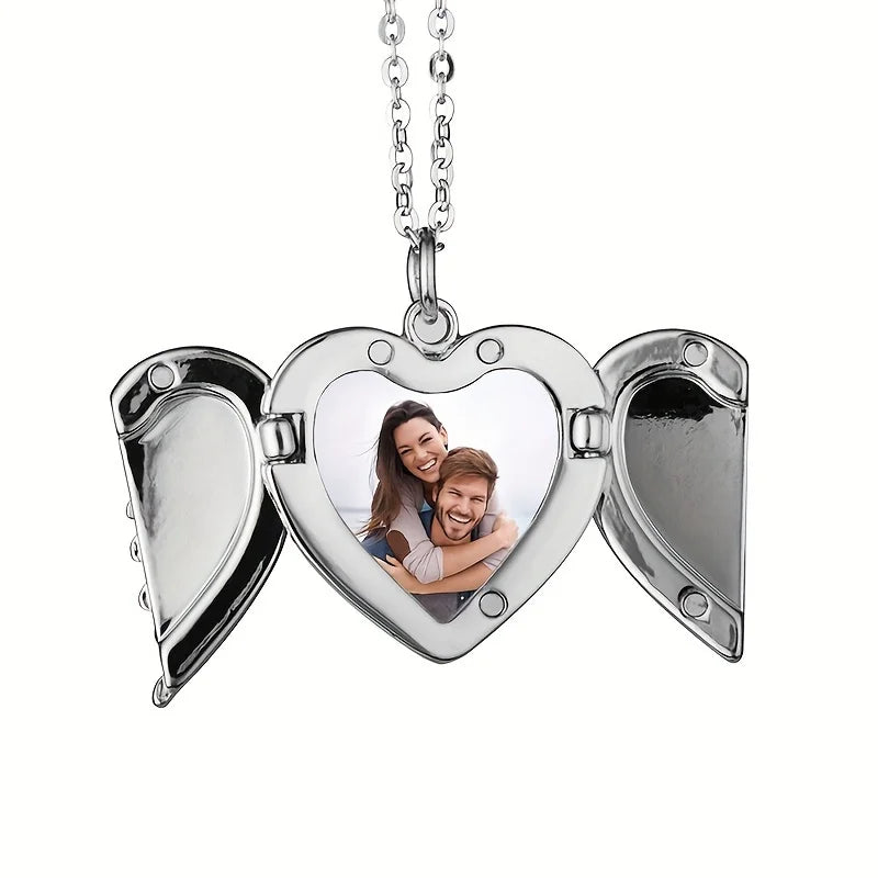 collier photo personnalise ailes ange ecrin bijou maison des emotions