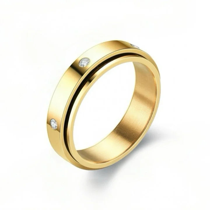 Bague Spinner Acier Noir