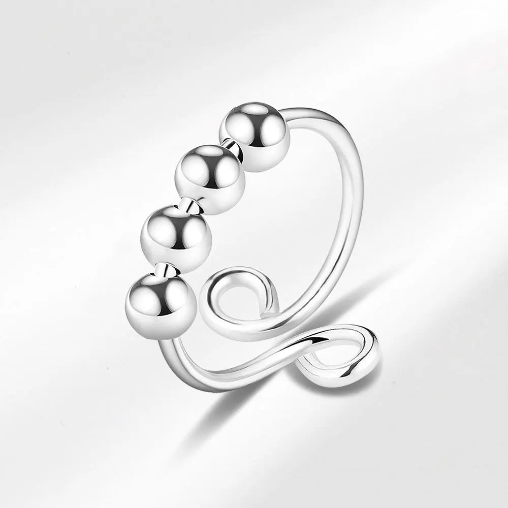 Bague Anti-Stress Rotative (Spinner Ring) en Argent – Bijou Anti-Anxiété Homme & Femme