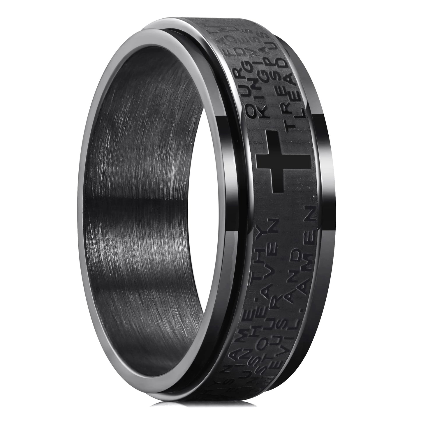 bague spinner croix acier vue packshot maison des emotions
