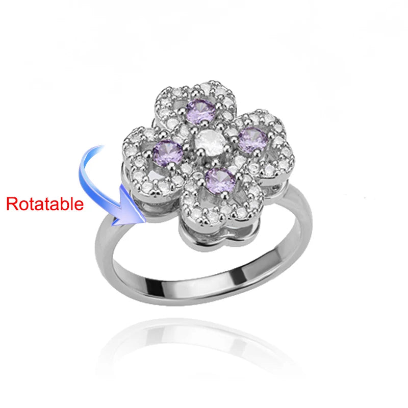 Bague Spinner Trèfle Doré