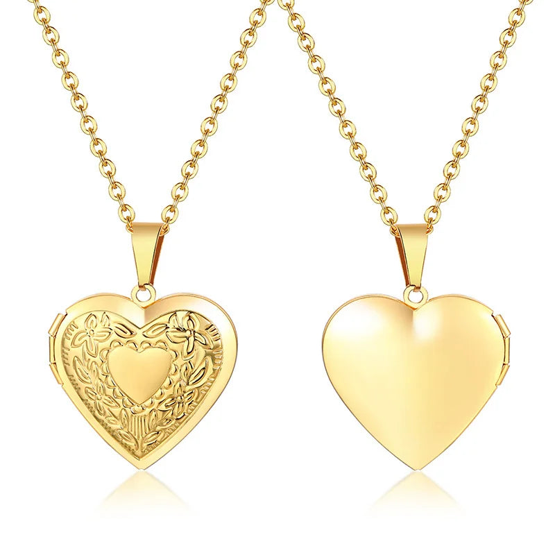 Collier Médaillon Cœur Fleuri