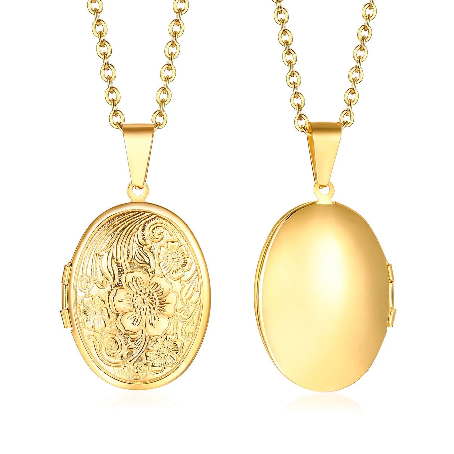 Collier Médaillon Cœur Fleuri