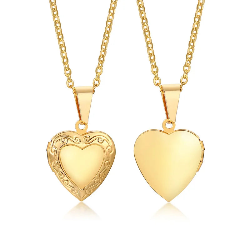 Collier Médaillon Cœur Fleuri
