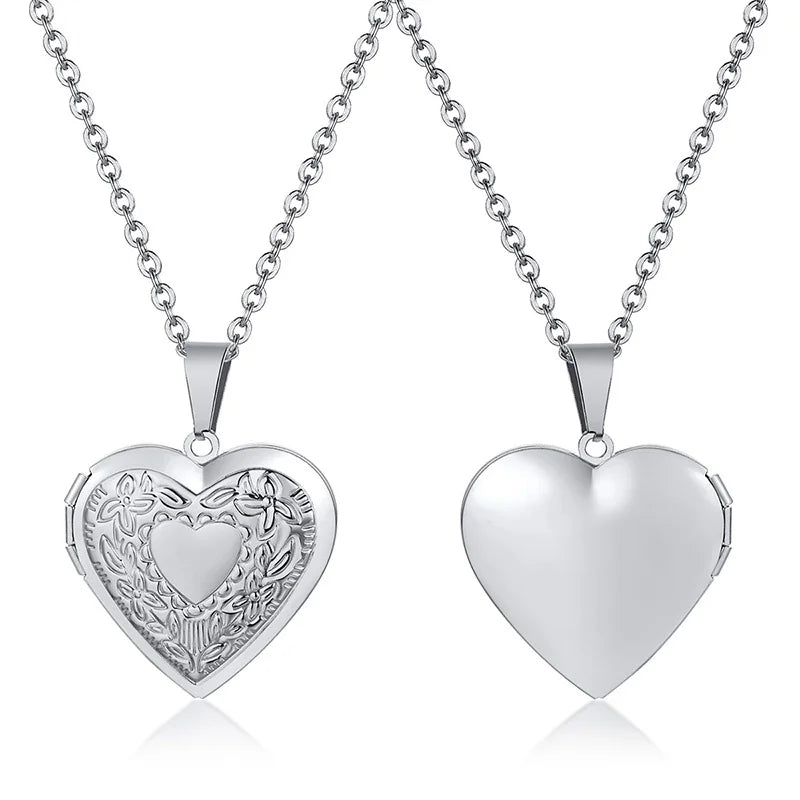 Collier Médaillon Cœur Fleuri