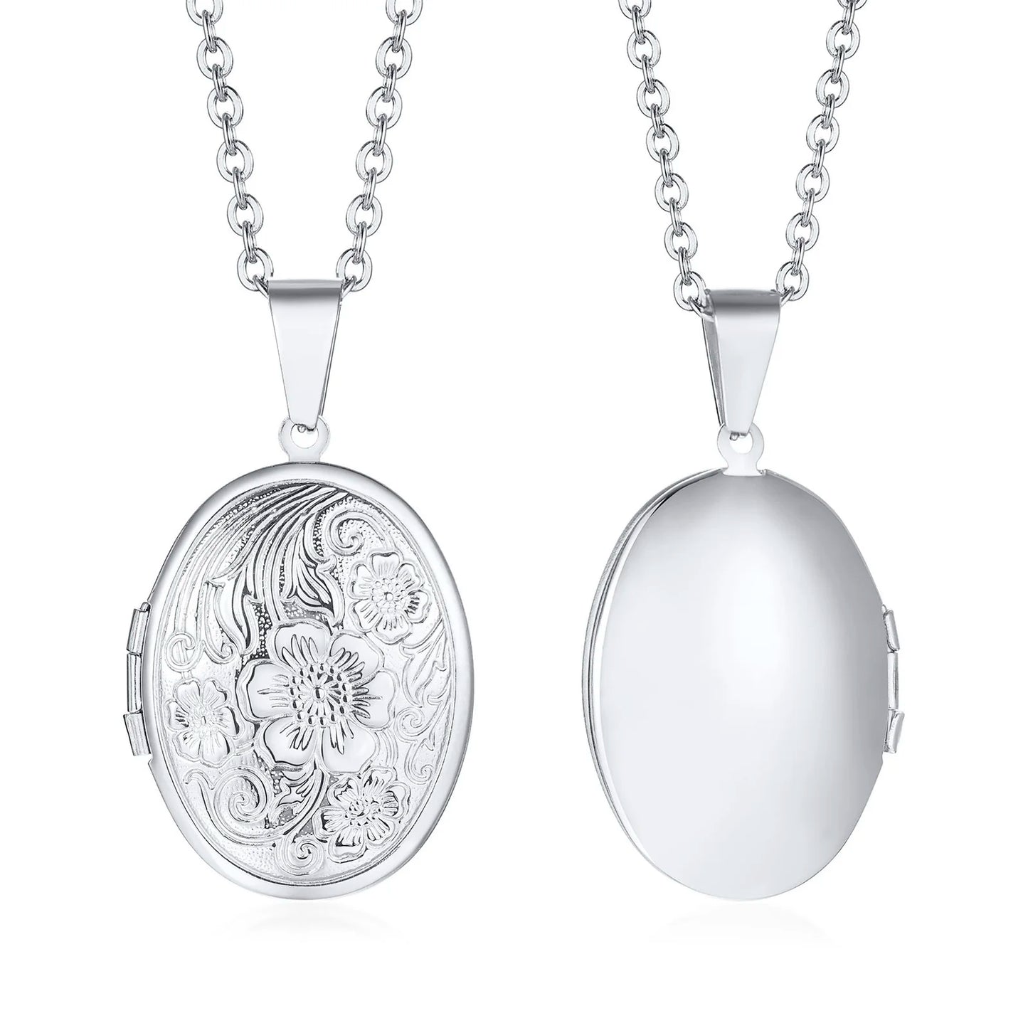 Collier Médaillon Cœur Fleuri