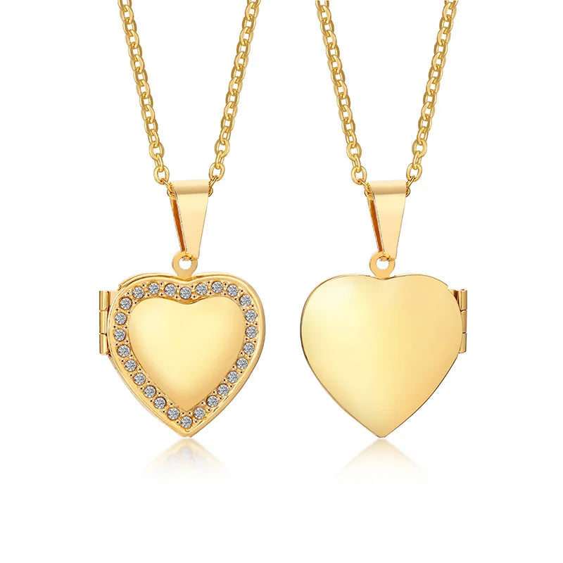 Collier Médaillon Cœur Fleuri