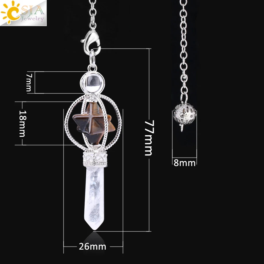 Pendule Merkaba Quartz Naturel