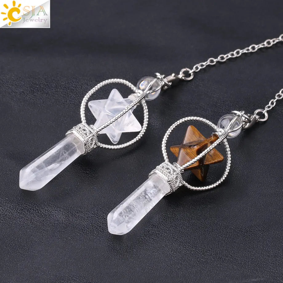 Pendule Merkaba Quartz Naturel
