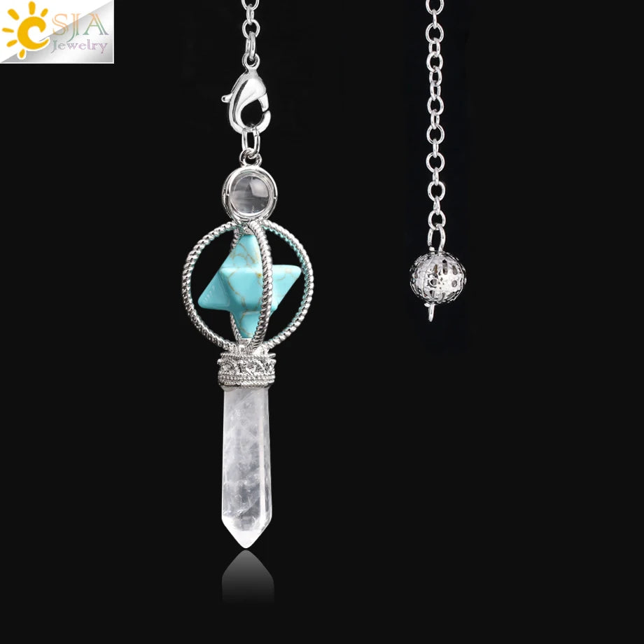 Pendule Merkaba Quartz Naturel