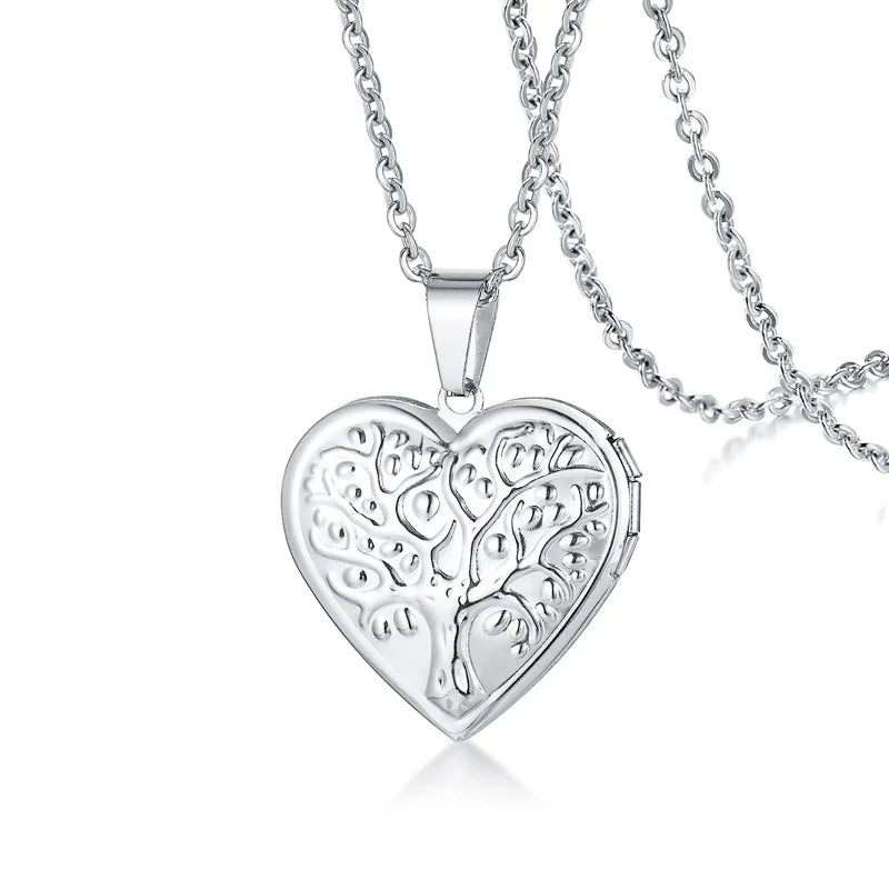 Collier Médaillon Cœur Fleuri