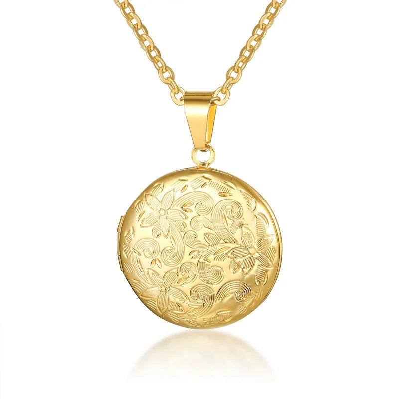 Collier Médaillon Cœur Fleuri