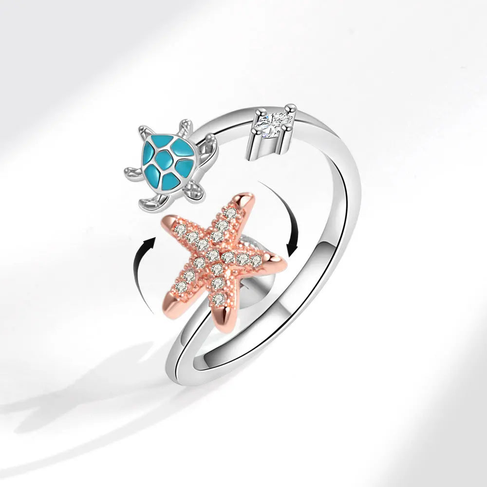Bague Lune & Étoiles Argent