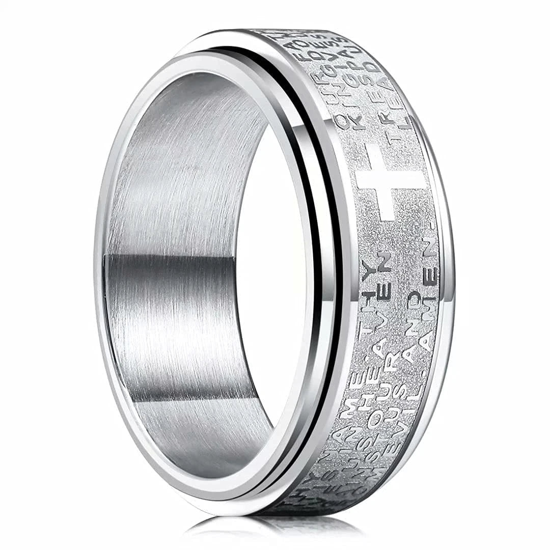 bague spinner croix acier inoxydable anti-stress bijou maison des emotions