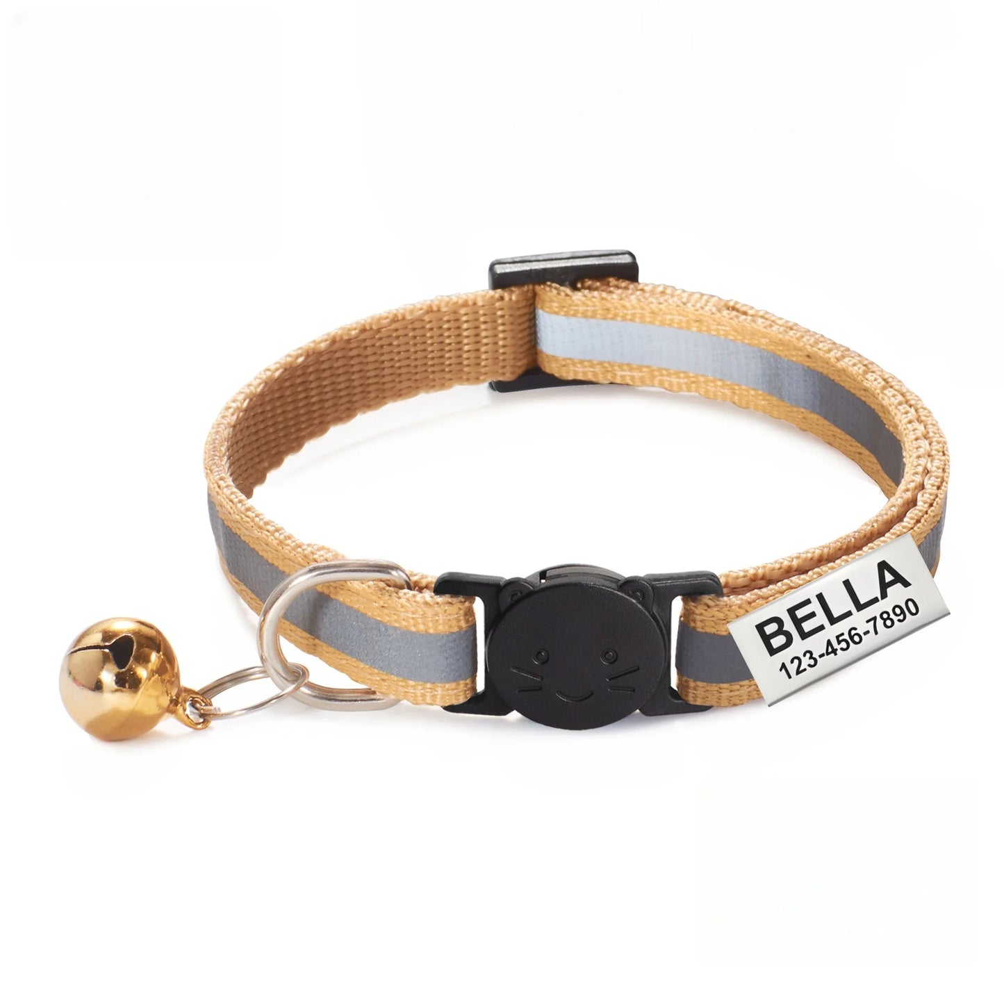 Collier Chat Personnalisé Réfléchissant avec Clochette