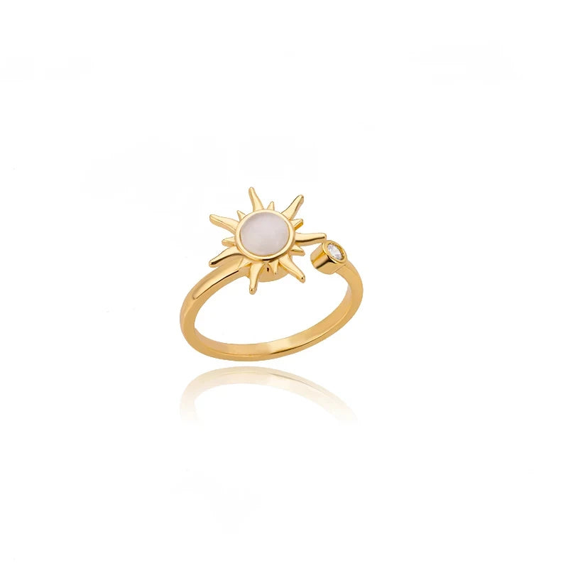 Bague Spinner Soleil Doré
