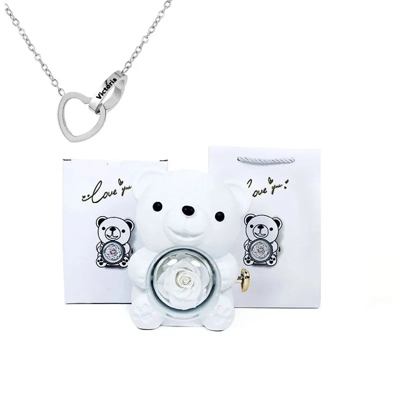 ours rose eternelle collier personnalise cadeau original maison des emotions