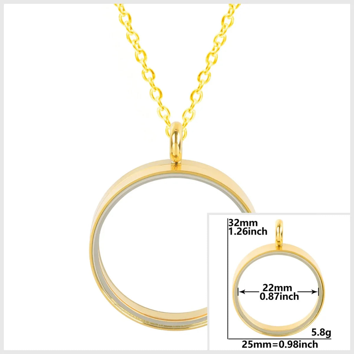 Collier Médaillon Photo Flottant