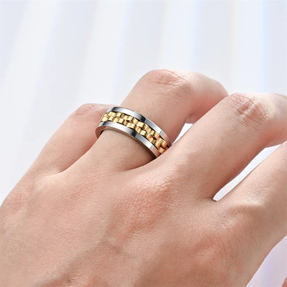 Bague Spinner Anti-Stress Homme – Acier Inoxydable