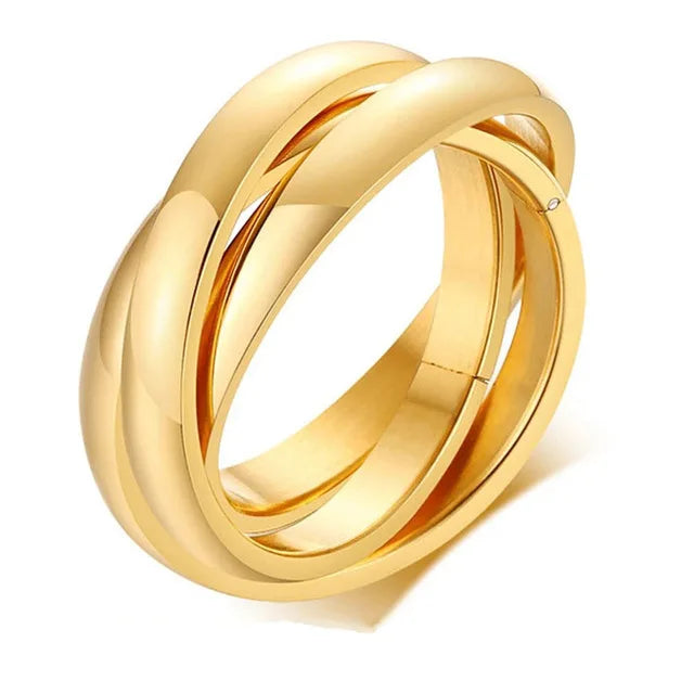 Bague Rolling 3 Anneaux Entrelacés – Acier Inoxydable