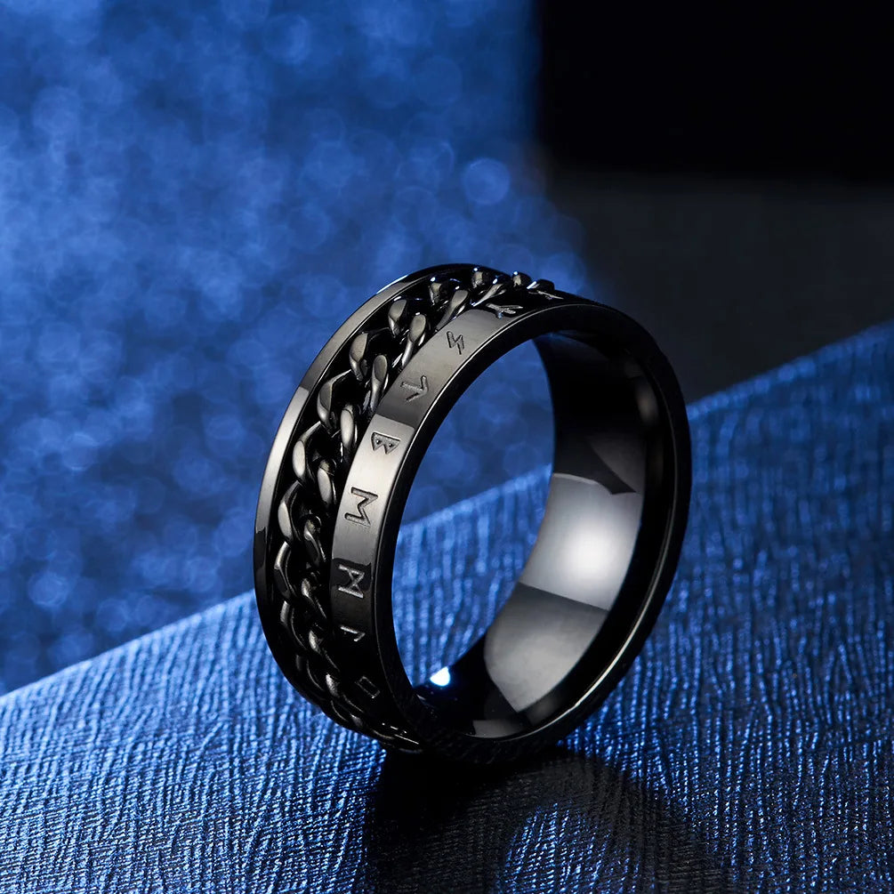 Bague Viking Anti-Stress en Acier Inoxydable