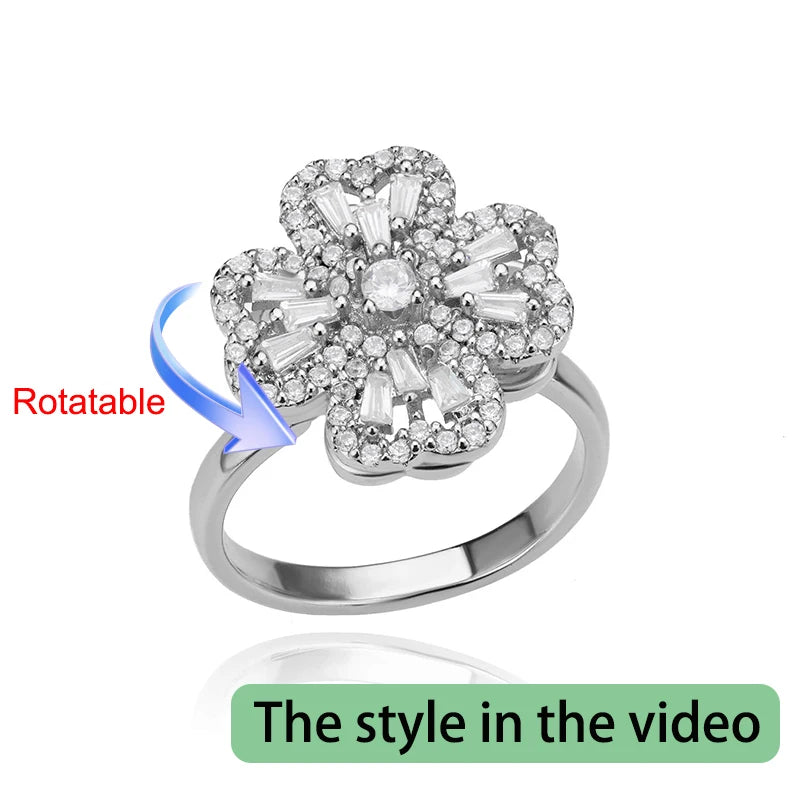 Bague Spinner Trèfle Doré