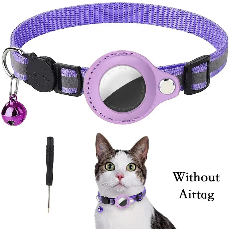 Collier Chat Anti-Perte pour AirTag – Réfléchissant avec Clochette