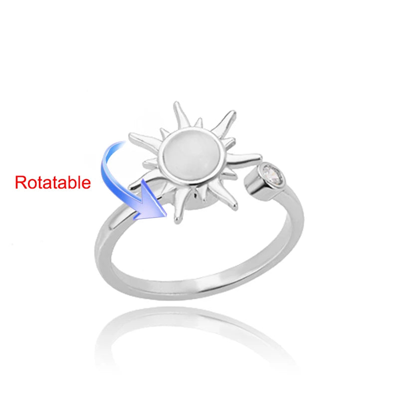 Bague Spinner Trèfle Doré