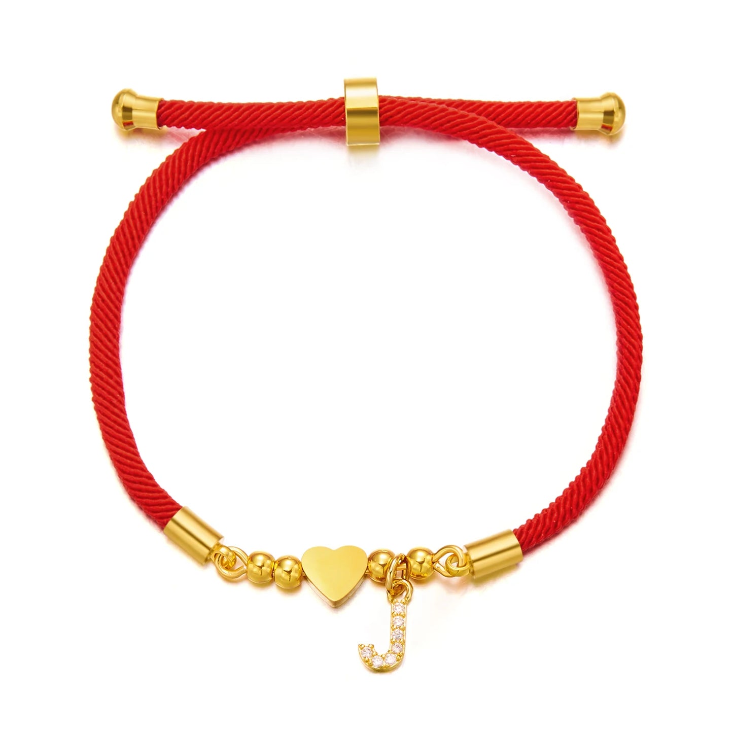 Bracelet Cordon Rouge Initiale