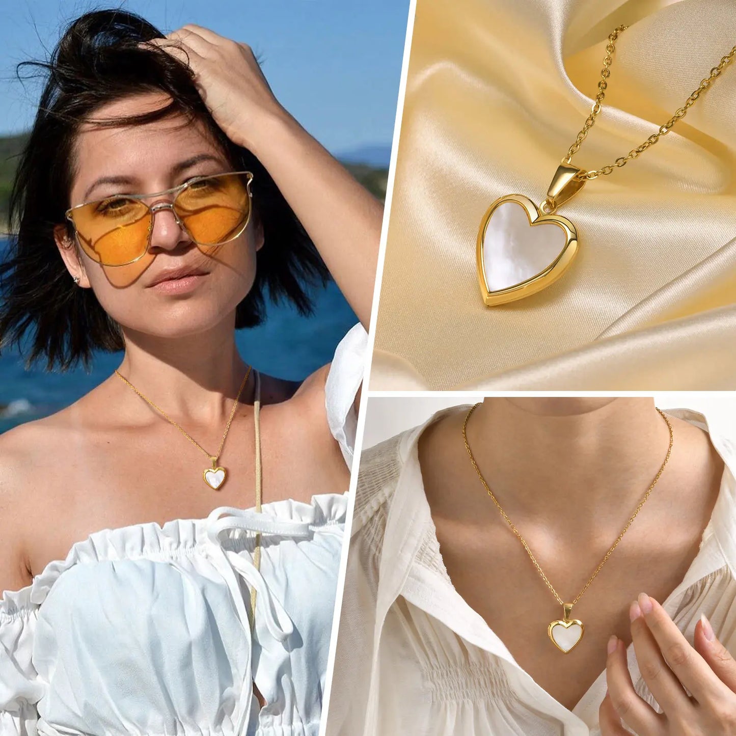 Collier Cœur Médaillon Photo – Acier Inoxydable Femme