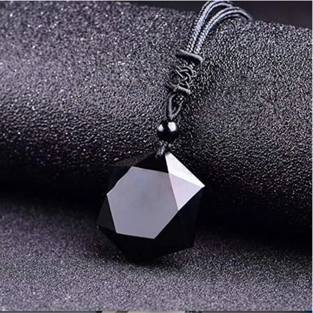 Collier Hexagramme Obsidienne – Pierre de Protection