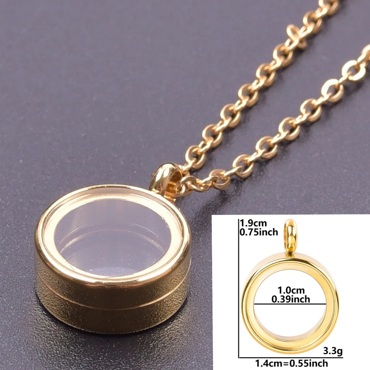 Collier Médaillon Photo Flottant