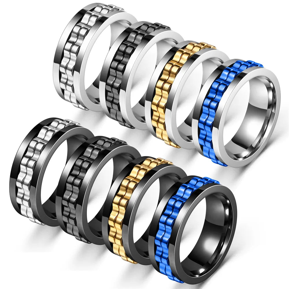 Bague Spinner Anti-Stress Homme – Acier Inoxydable