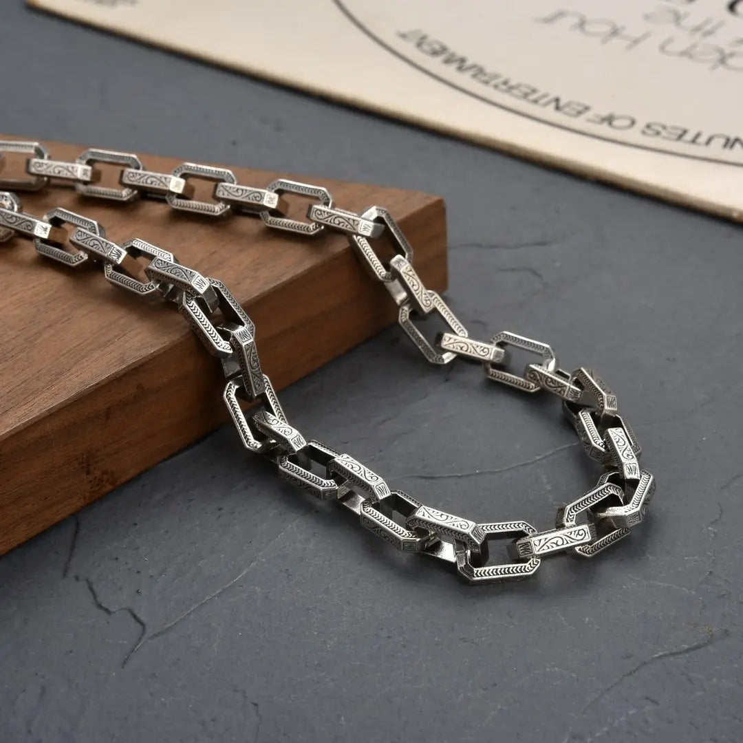 Collier Homme Argent Motif Tang Vintage