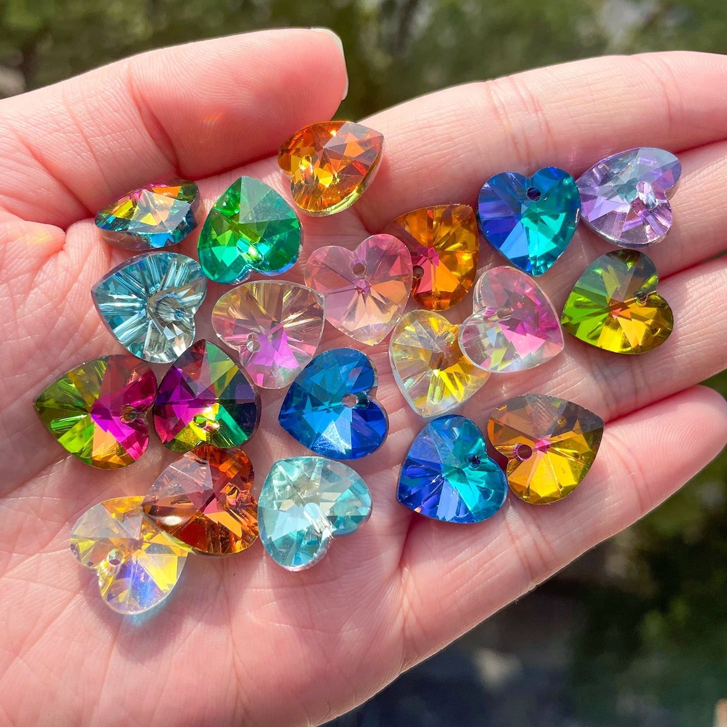 Pendentifs Cœur Cristal Multicolore