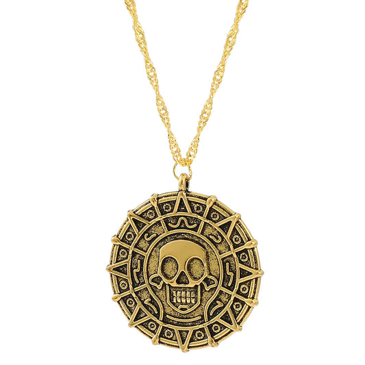 Collier Médaillon Pirate Tête de Mort