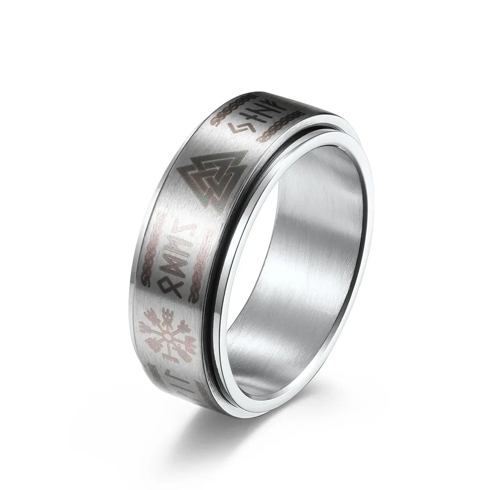 Bague Viking Anti-Stress en Acier Inoxydable