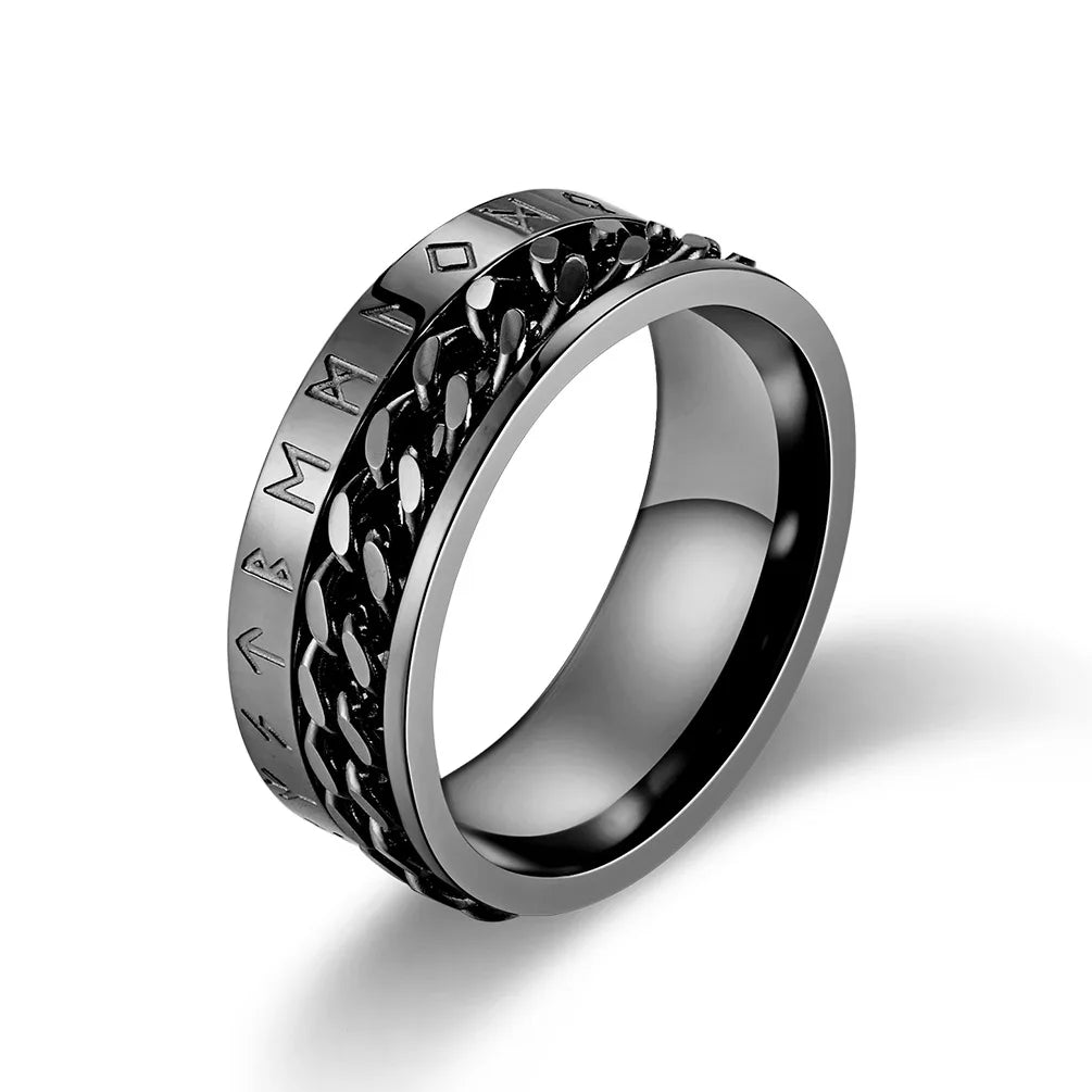 Bague Viking Anti-Stress en Acier Inoxydable