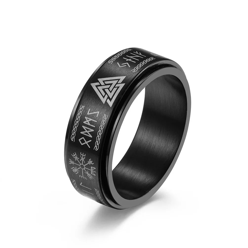 Bague Viking Anti-Stress en Acier Inoxydable