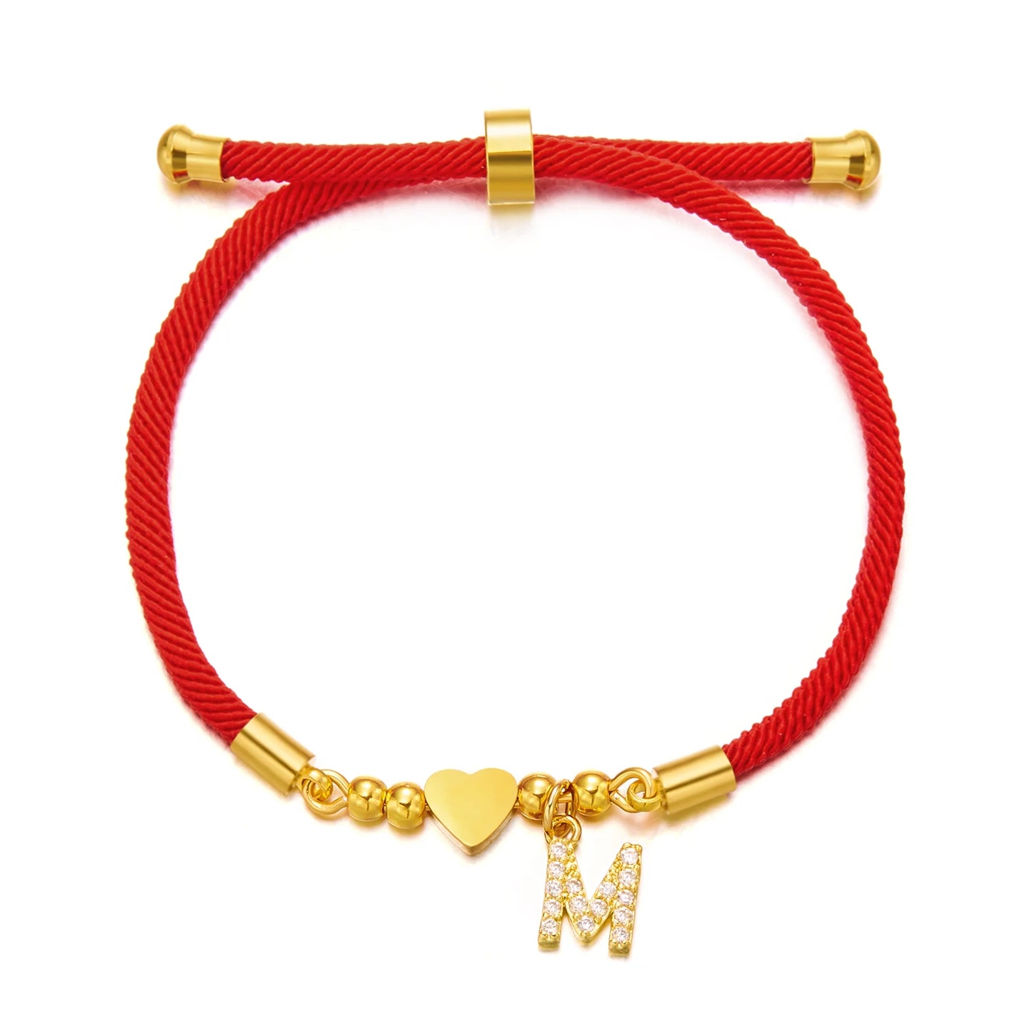Bracelet Cordon Rouge Initiale