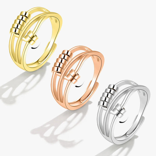 Bague Anti-Stress Rotative (Spinner Ring) en Argent  – Bijou Anti-Anxiété Homme & Femme