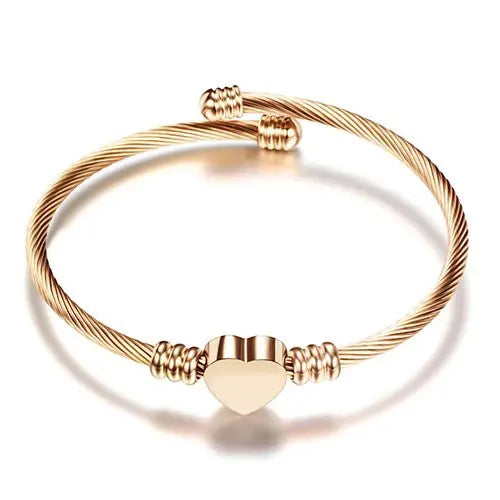 Bracelet Cœur Initiale Doré