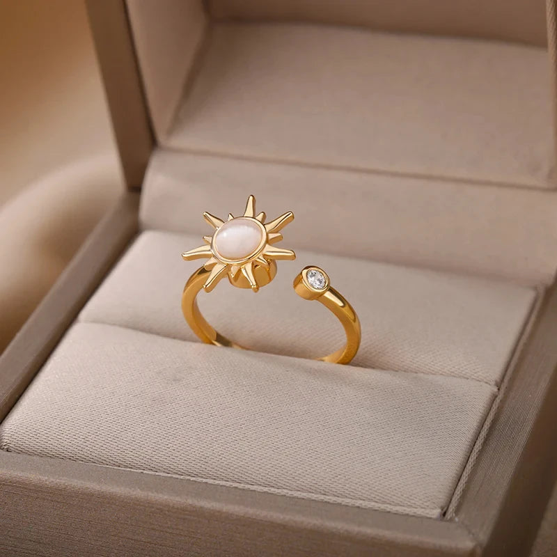 Bague Spinner Soleil Doré