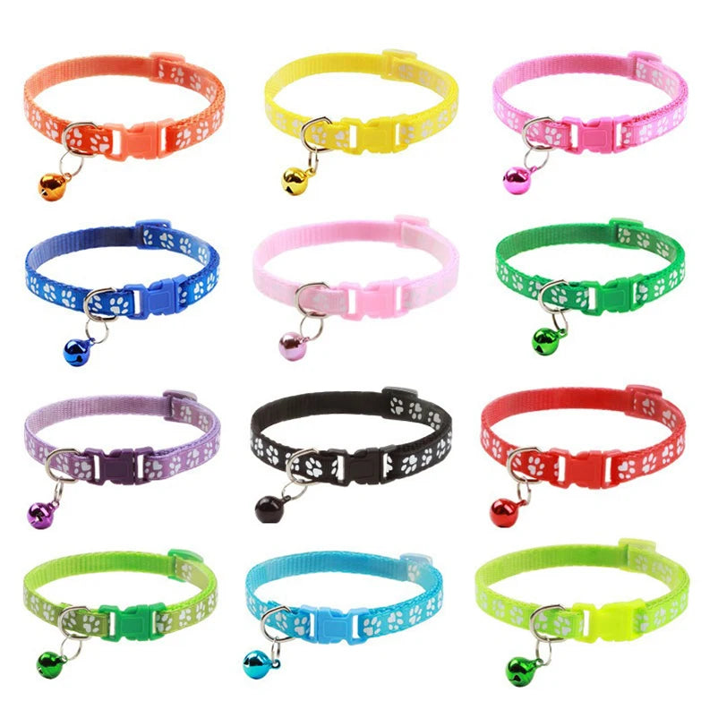 Collier Chat Imprimé avec Clochette – Multicolore
