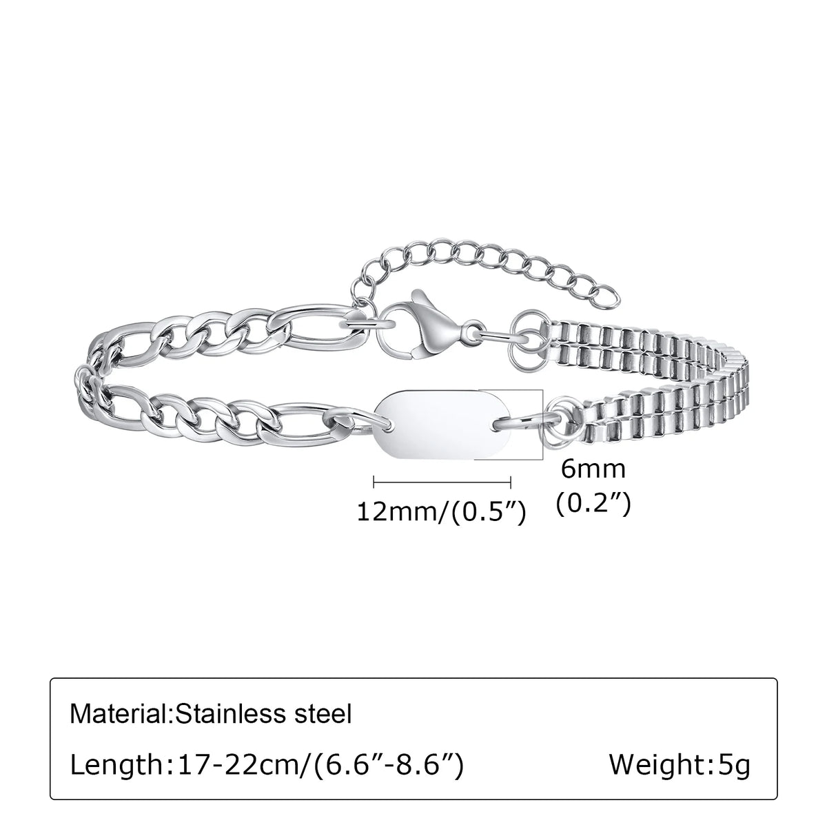 bracelet initiale acier inoxydable vue packshot maison des emotions