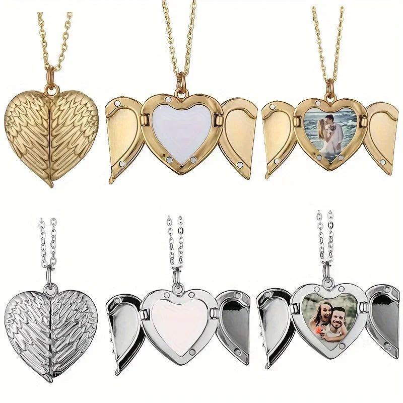 collier photo ailes ange ecrin porte au cou femme cadeau