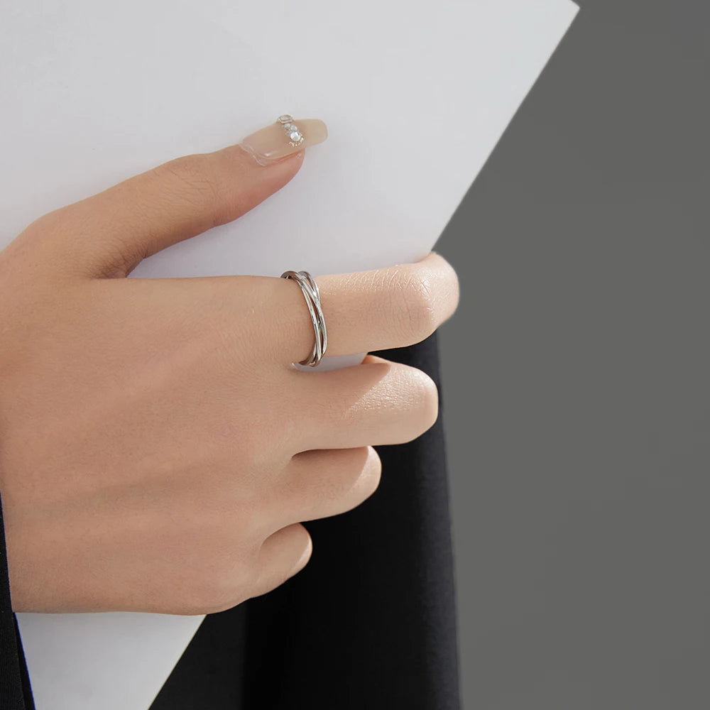 Bague Rolling 3 Anneaux Entrelacés – Acier Inoxydable
