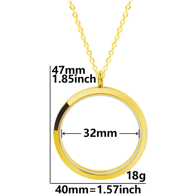 Collier Médaillon Photo Flottant