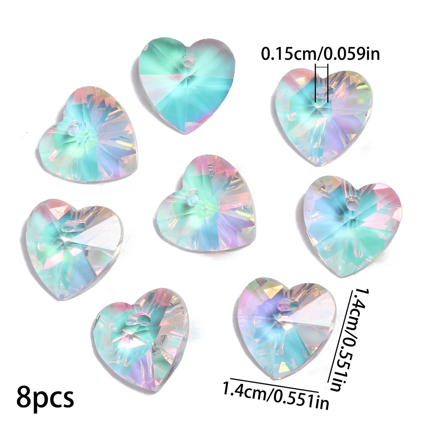 Pendentifs Cœur Cristal Multicolore