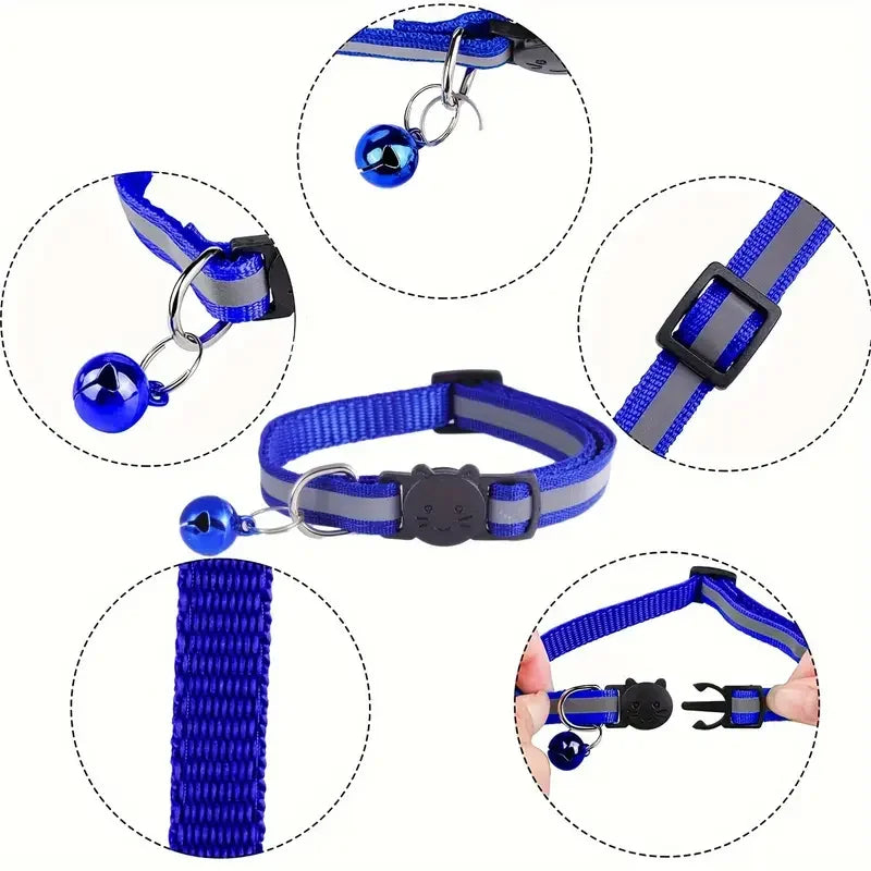 Collier Chat Personnalisé Réfléchissant avec Gravure